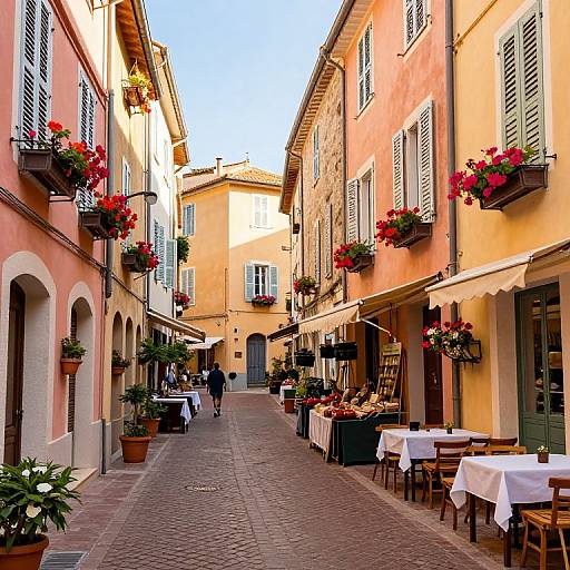 Charming French Riviera Old Town Scene