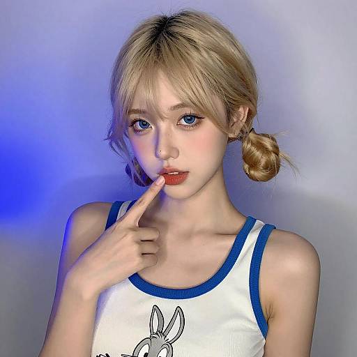 Young Woman in Looney Tunes Tank Top