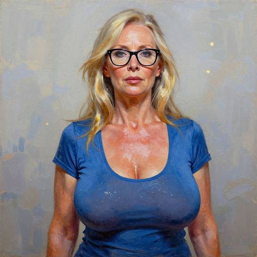 Abstract Oil Portrait of Wise Woman