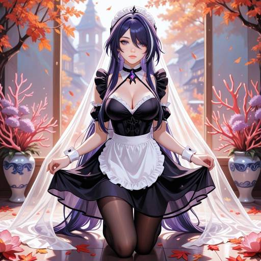 Elegant Maid in Dreamy Atmosphere