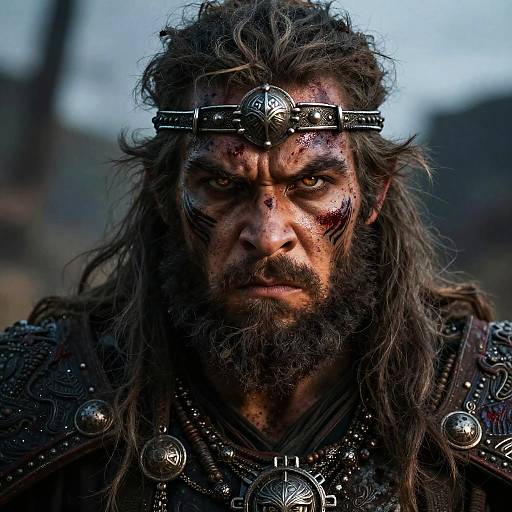 Fierce Barbarian Portrait Close-Up