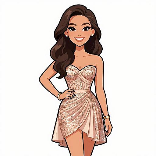 Glamorous Woman in Sequin Dress