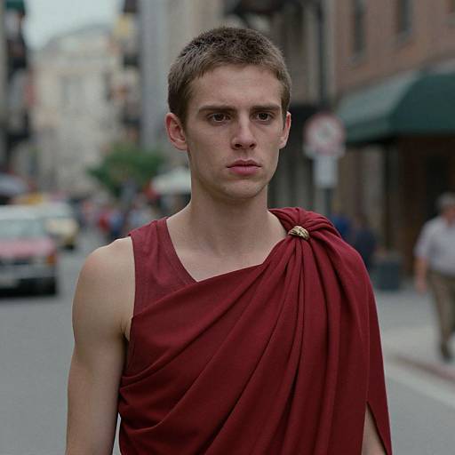 Skinny Man in Red Drapery