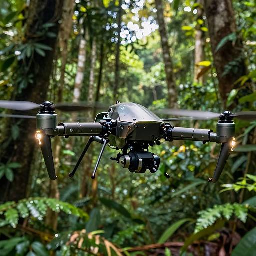 Mechanized Insect Drone Over Jungle