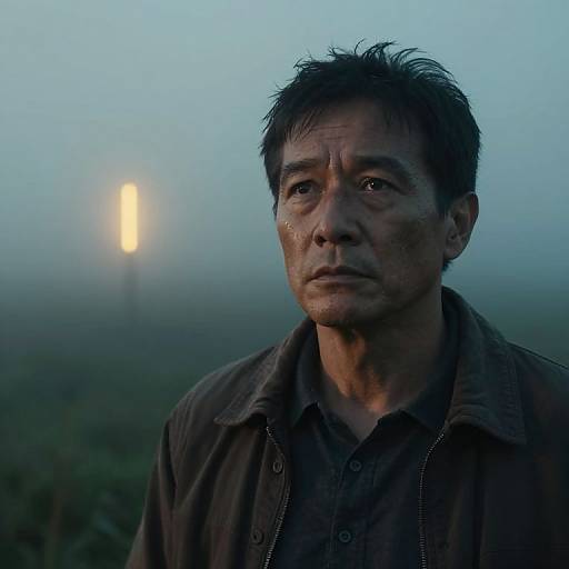 Cinematic Emotional Male Portrait in Fog