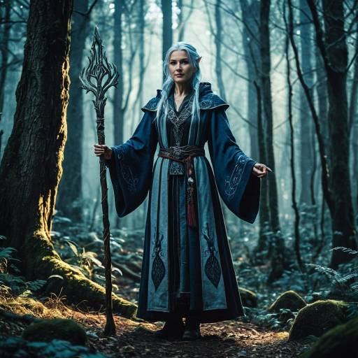 Fantasy Mage Sticker in Enchanted Forest