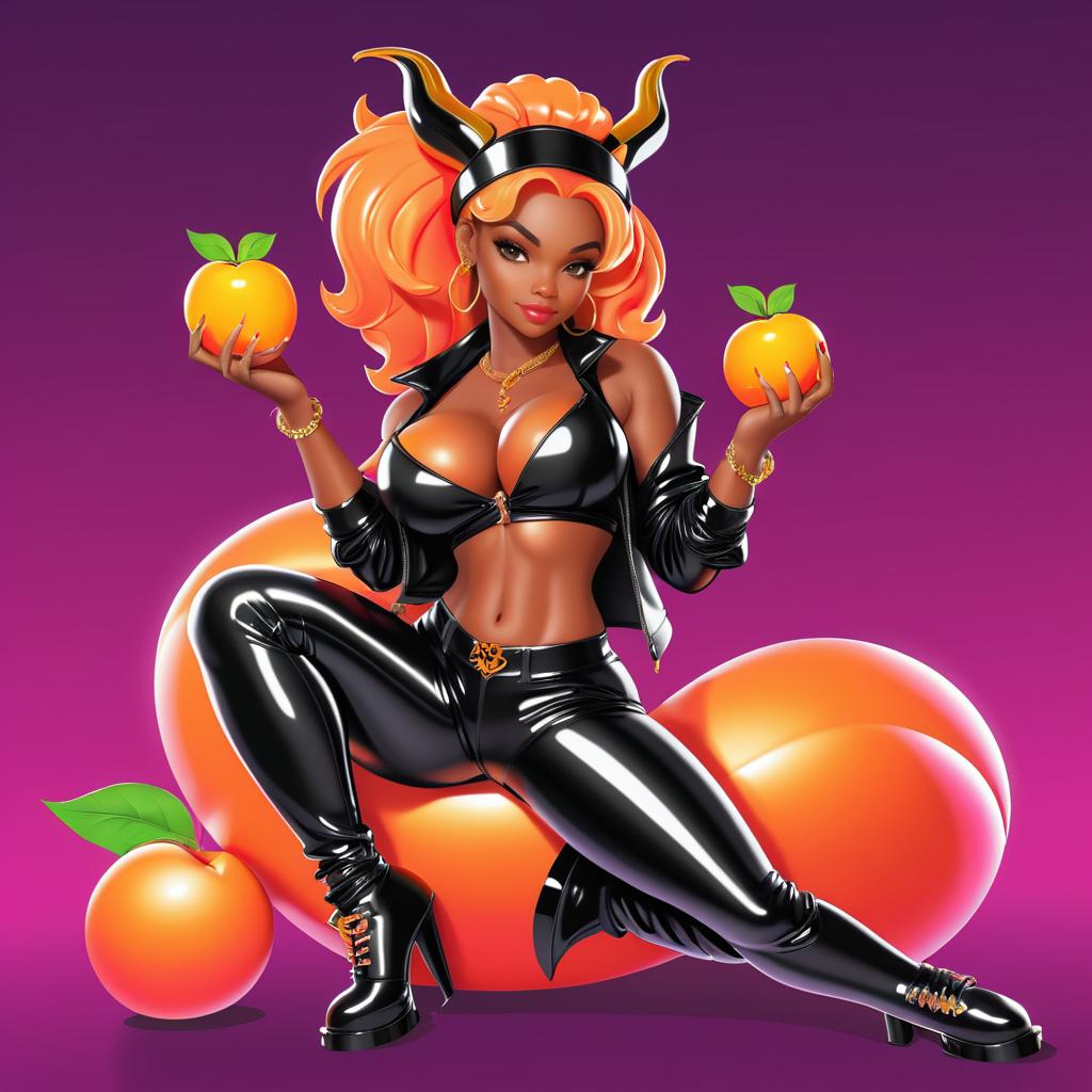 Hip-Hop Dragon Femme with Peach Snack