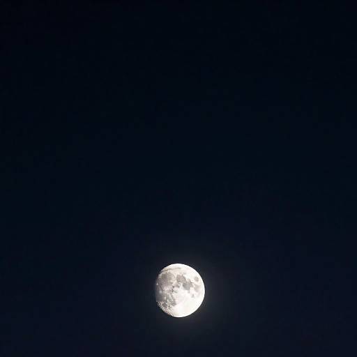 Bright Moon on Clear Night Sky