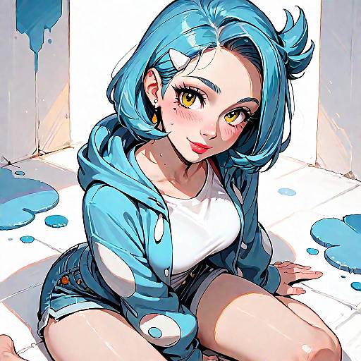 Cute Curvy Liko Sitting From Above