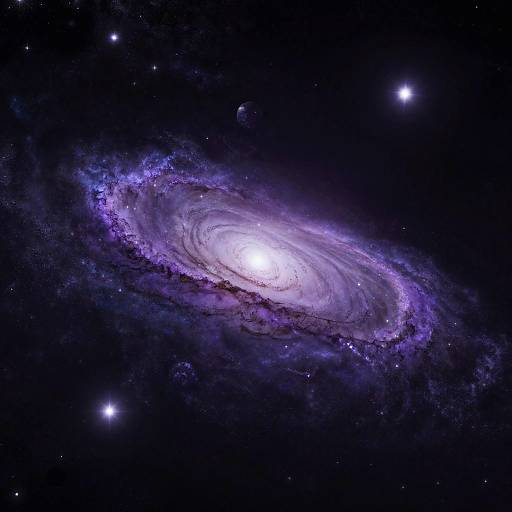 Cosmic Purple Galaxy Landscape