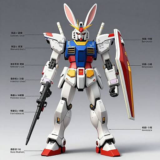 Gundam-Style Rabbit Mech Blueprint