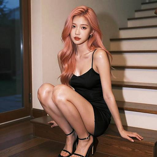 Photorealistic Tanned Girl Indoors