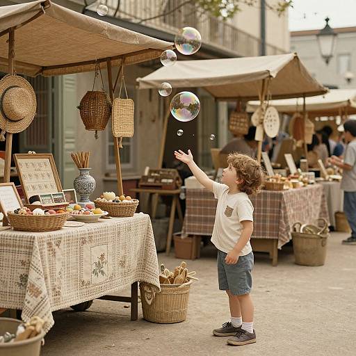 Nostalgic Child and Bubble at Vintage Market