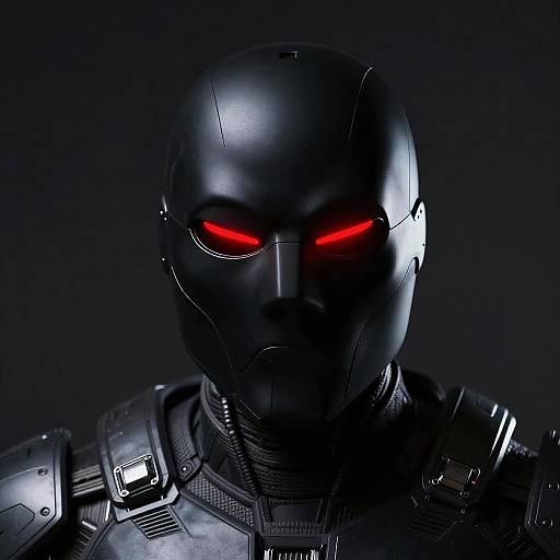 Futuristic Warrior in Vantablack Mask