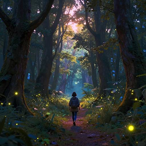 Mystical Forest Walk at Dawn
