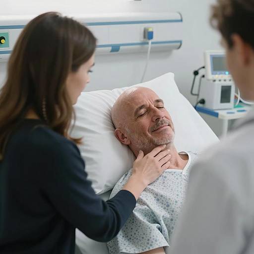 Tender Moment in Hospital Room
