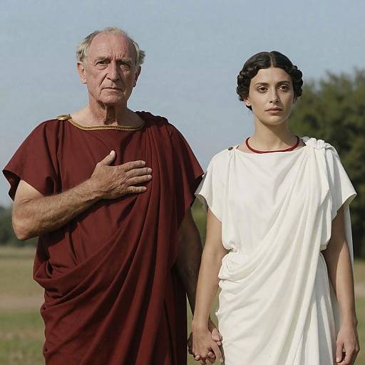 Elderly Couple in Classical Roman Attire