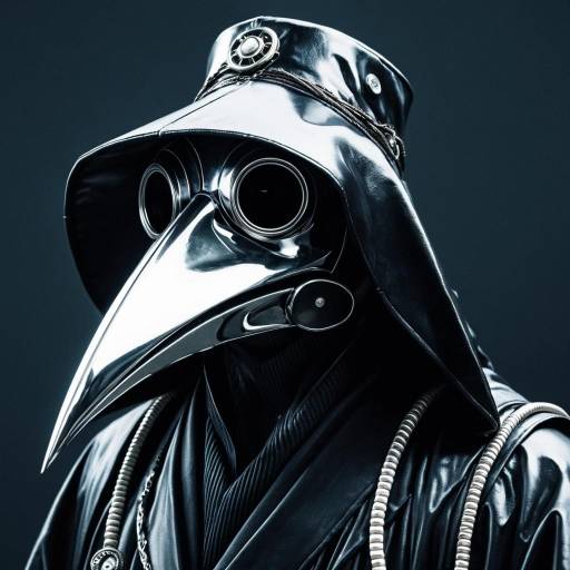 Futuristic Glossy Plague Doctor Mask