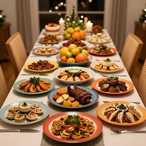 Festive Multicultural Banquet Spread