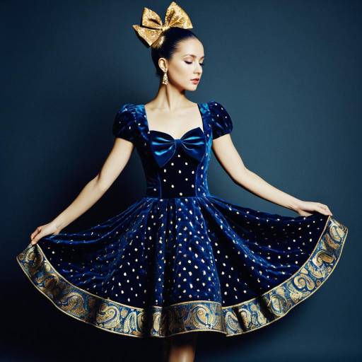 Elegant dancer in midnight blue velvet dress