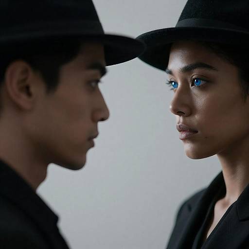 Close-Up Woman with Striking Blue Eyes