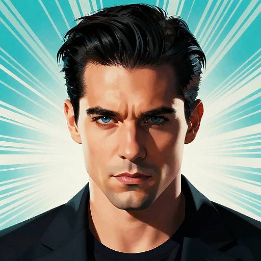 Dramatic Pop Art Portrait of Man