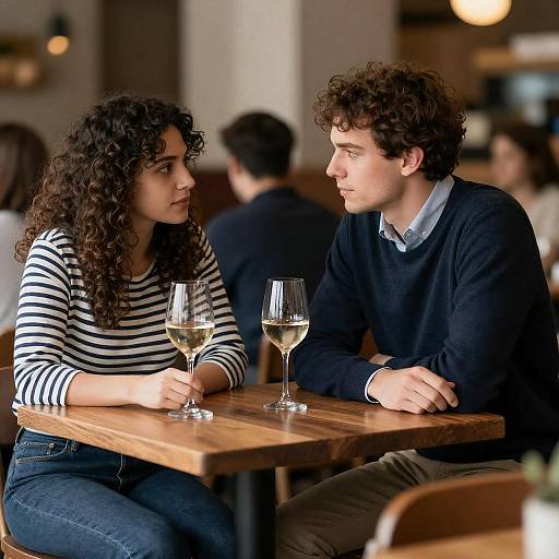 Intimate Restaurant Conversation Scene