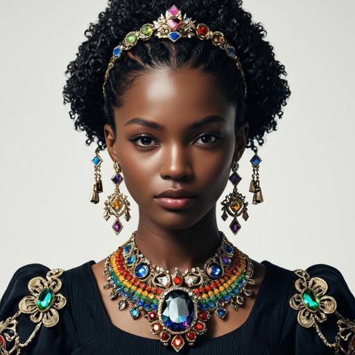 Gorgeous Black French Glamour Model Portrait