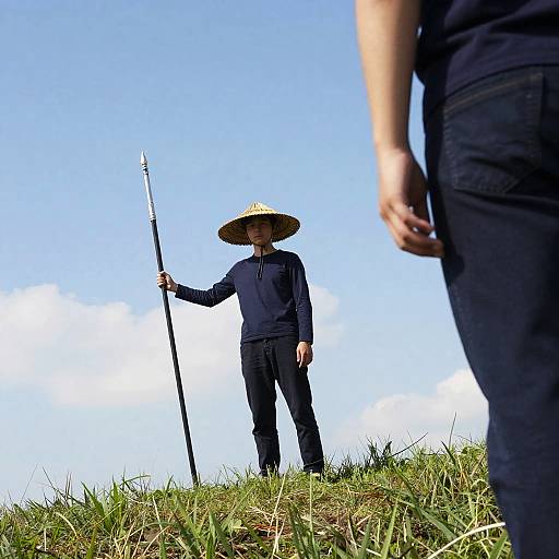 Solo Figure with Polearm Outdoors