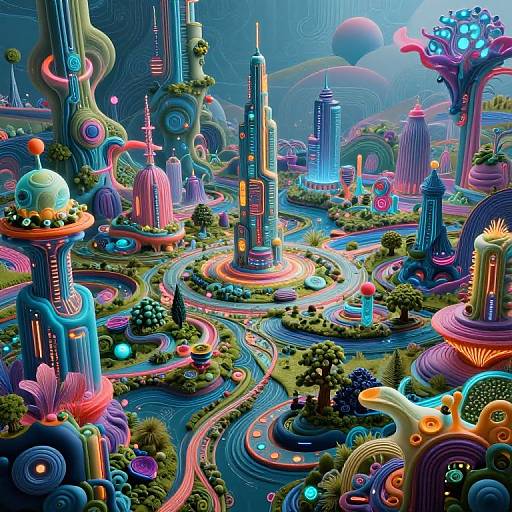 Surreal Futuristic Nature-Tech Landscapes