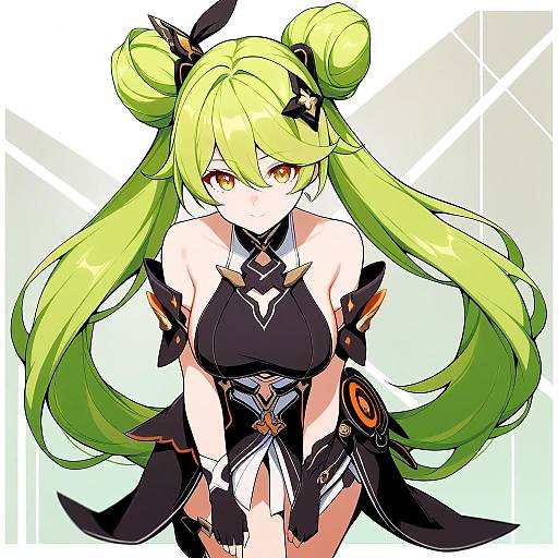 Illustration of Ai-chan (honkai impact), honkai (series) in the style of Yuuta (monochrome)