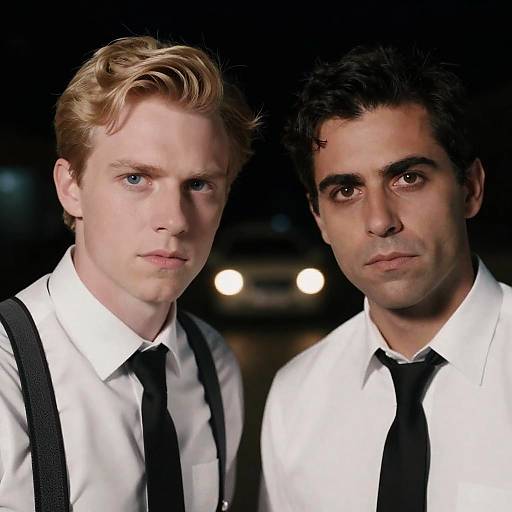 Dramatic Portrait of Two Intense Men