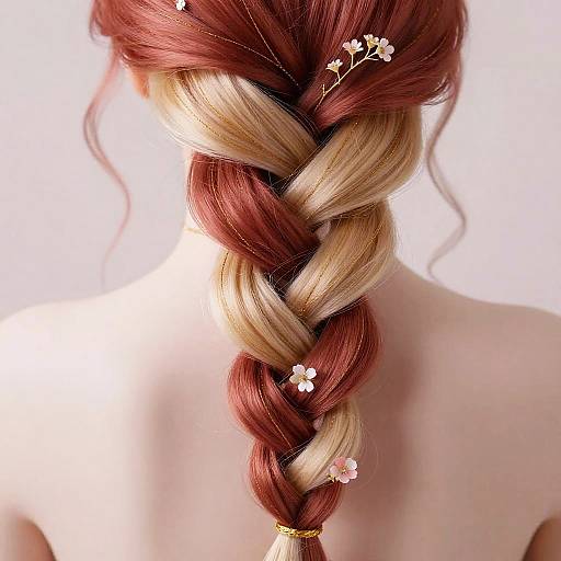 Intertwined Braids with Floral Accents