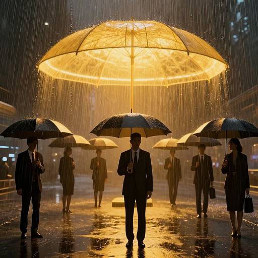 Cyberpunk Golden Rain Gathering