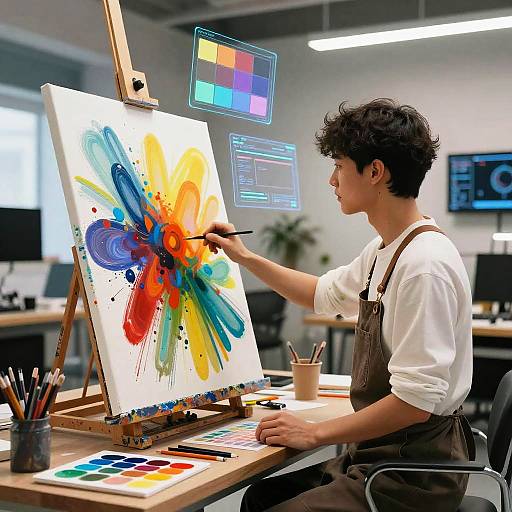 Futuristic AI Artist's Studio