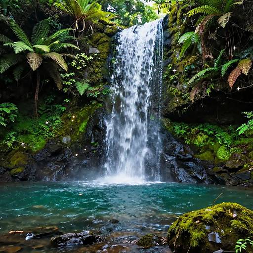 Enchanted Mystical Waterfall Scene