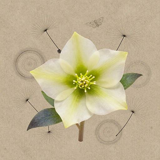 Translucent Hellebore Botanical Art