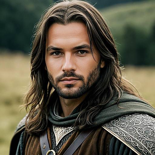 Medieval Warrior in Detailed Armor