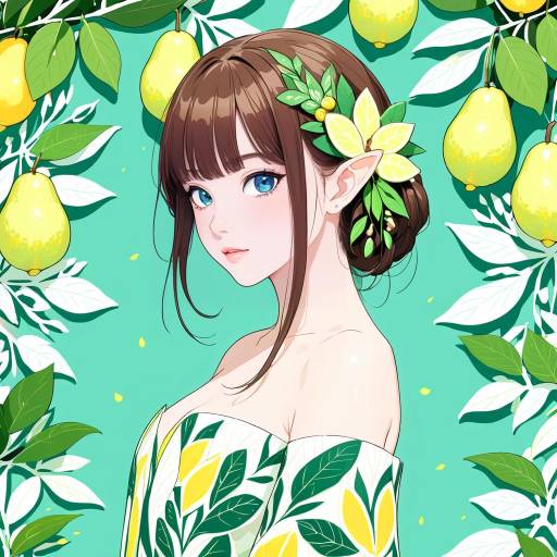 Elegant Young Woman with Pear Wedge Elegant Young Woman with Pear Wedge