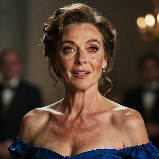 Regal Portrait of a Freckled Woman