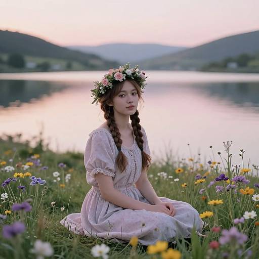 Young Scottish Lady by Loch Sunrise