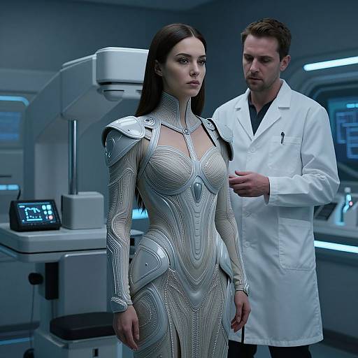 Futuristic Medical Examination Scene