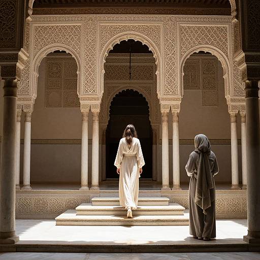 Sunlit Courtyard in Alhambra