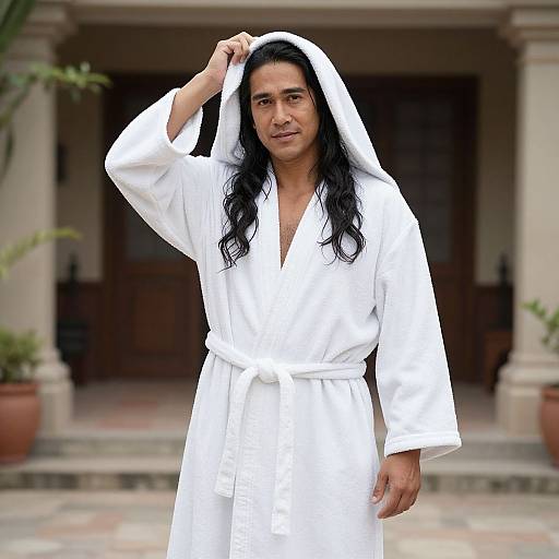 Man in White Robe Costume