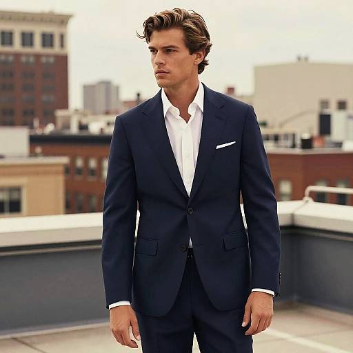 Auburn Hairstyle Businessman on Rooftop