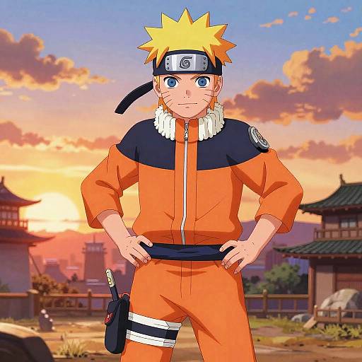 Vibrant Young Shinobi at Sunset