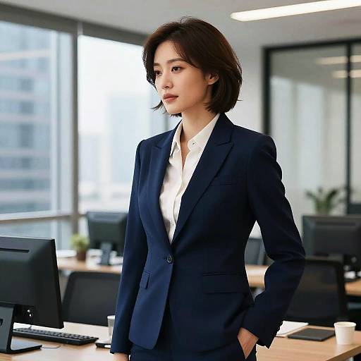 Vivid Hair Businesswoman in Office
