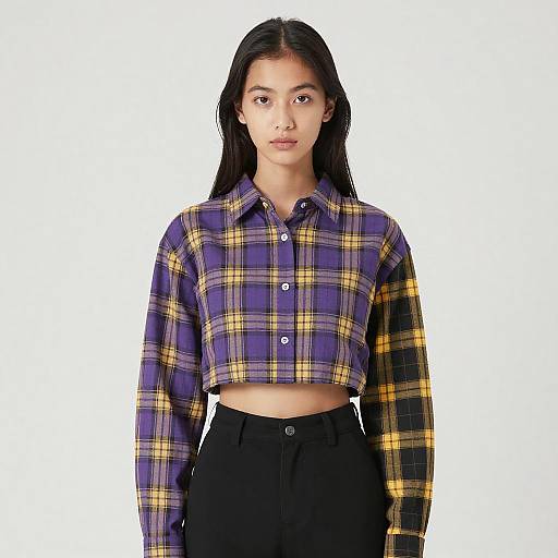 Young Woman in Plaid Shirt Photo