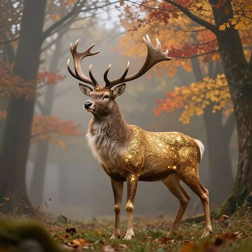 Majestic Stag in Enchanted Forest