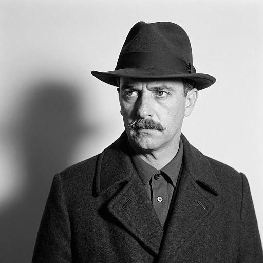 Stern Man in Fedora and Overcoat